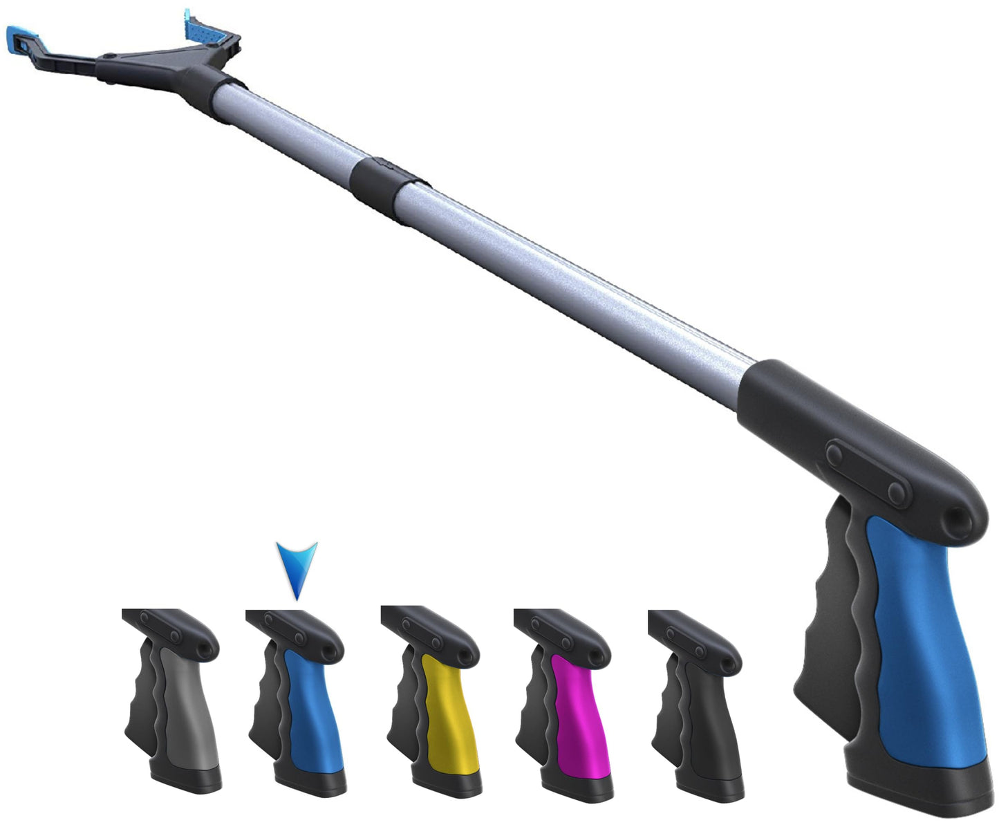 2024 Upgrade PowerGrip T9, Grabber Reacher Tool, Wide Jaw, Foldable, Steel Cable, with 96 Grip Points for Firm Grip, 32" with Magnet